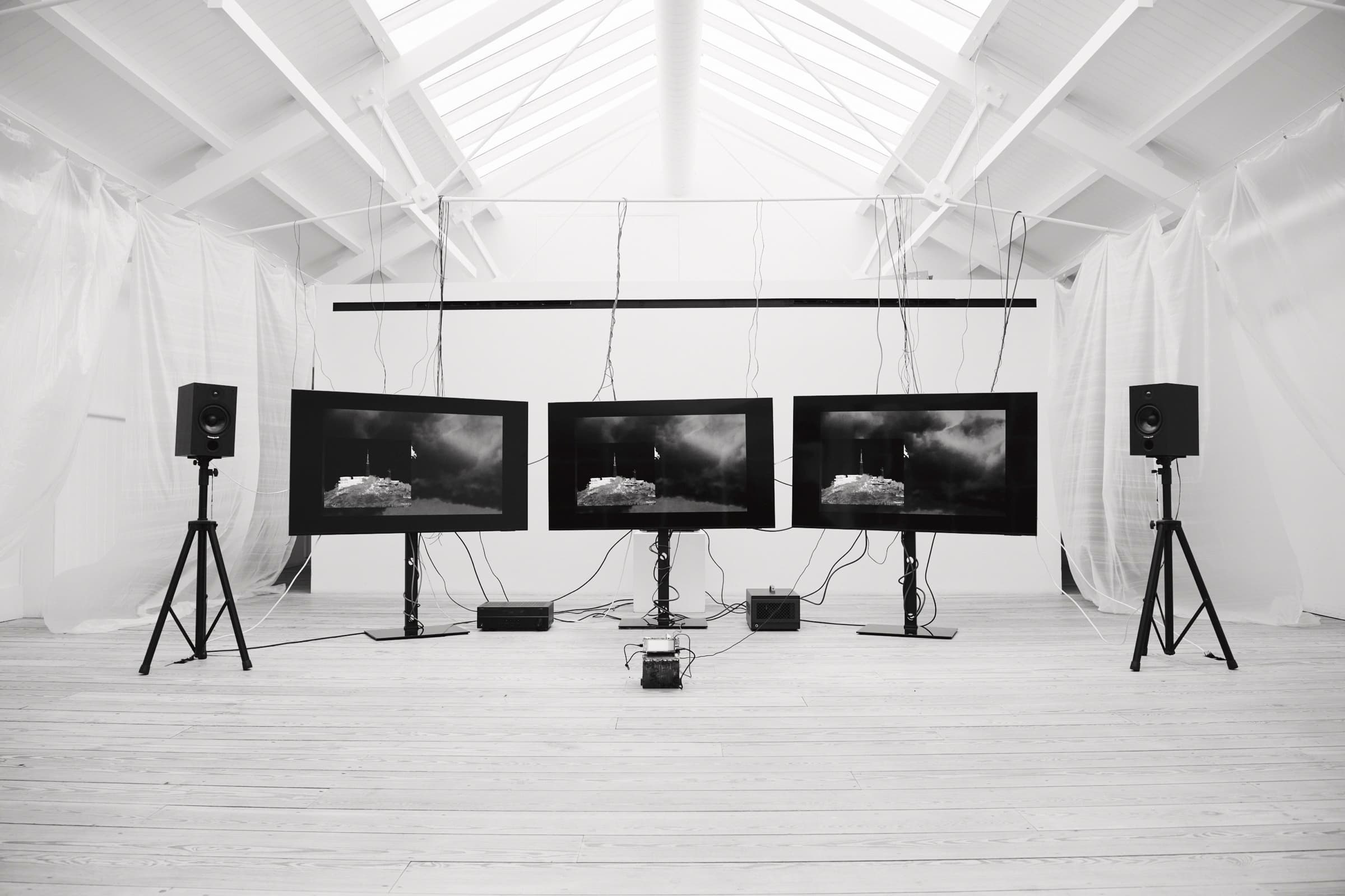 On Data, As Dust install view at Young Space, wide frame. Photo by Benjamin Werner.