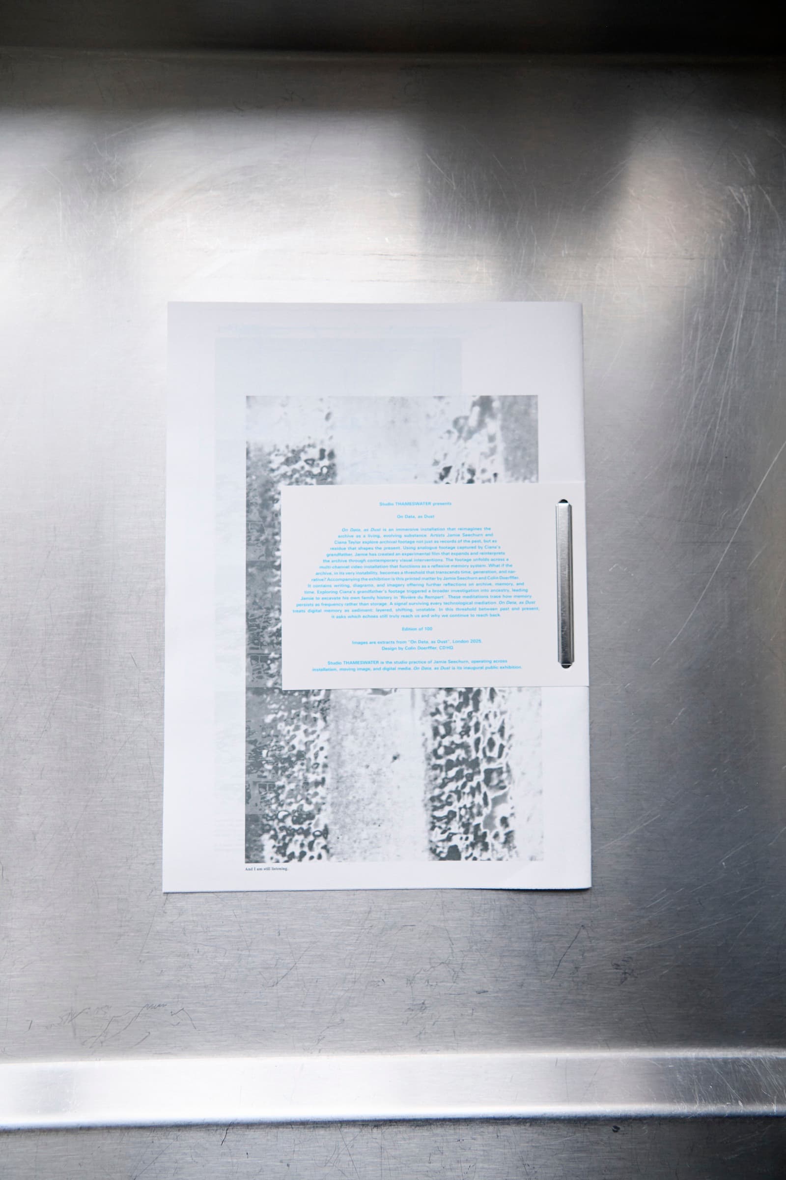 On Data, As Dust install view at Young Space, portrait frame. Photo by Benjamin Werner.
