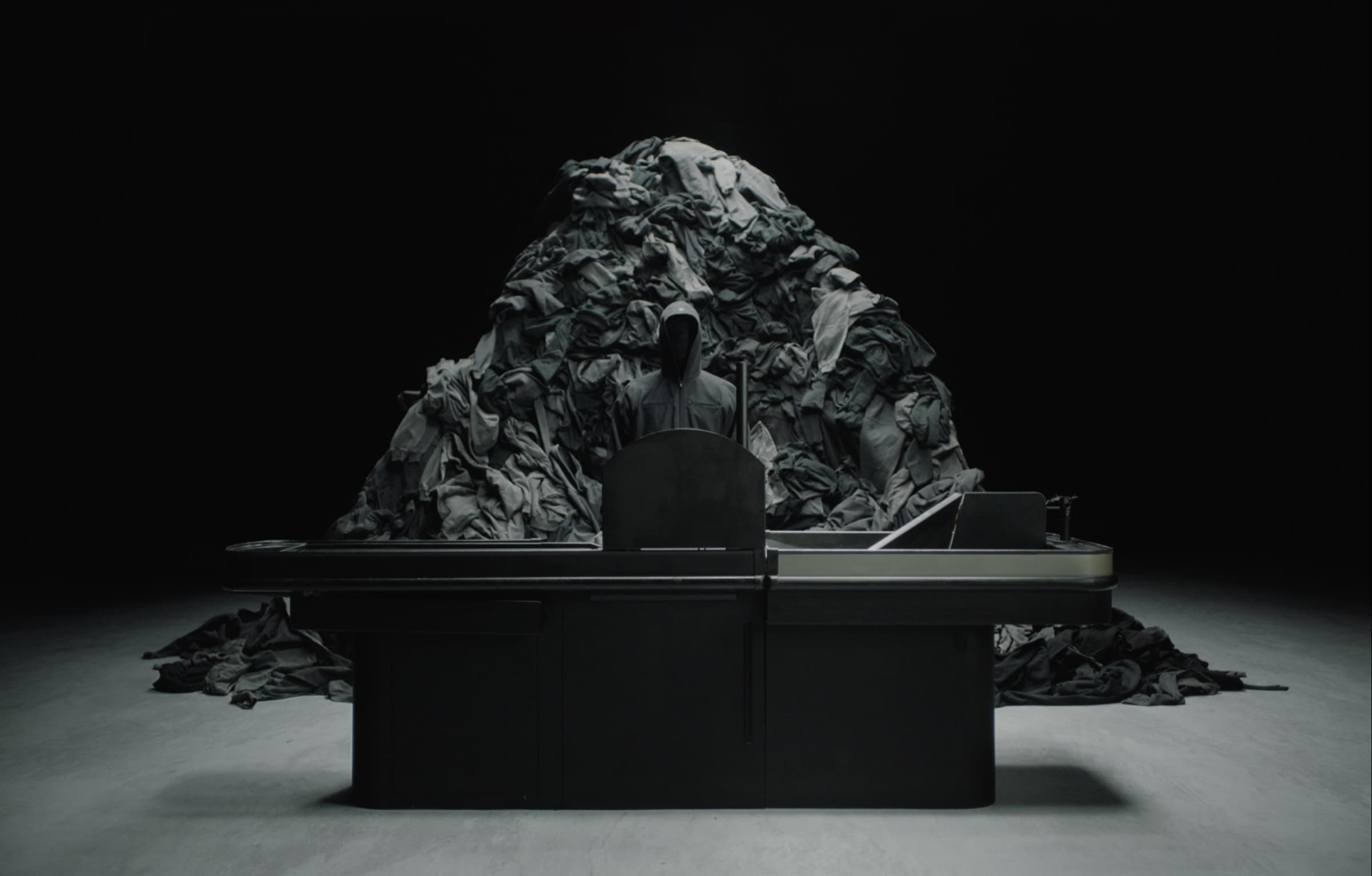 Yeezy Gap Engineered by Balenciaga launch frame, open environment.